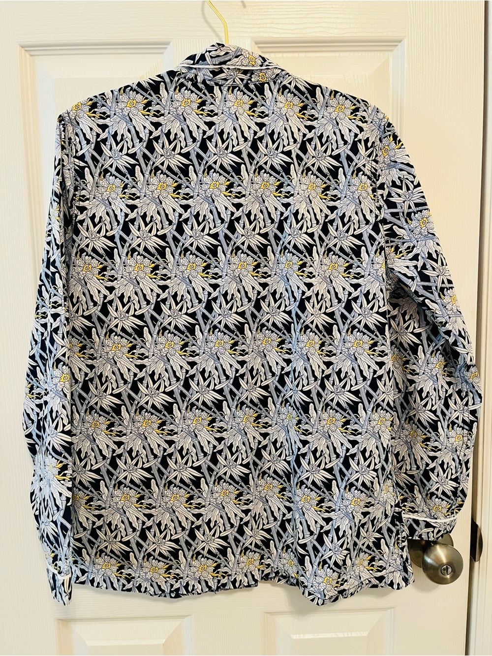 Brooks Brothers Floral Botanical Pajama Set Navy Blue Yellow M - Picture 6 of 16